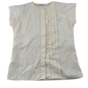 Vintage Miss Fashionality Womens Blouse Pleated Front Permanent Press